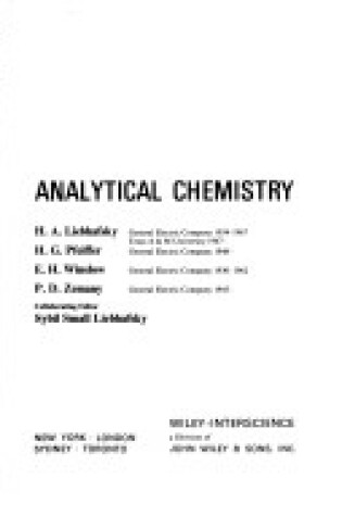Cover of X-rays, Electrons and Analytical Chemistry