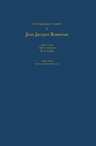 Cover of Correspondance Complete de Rousseau 27