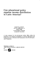 Book cover for Can Educational Policy Equalise Income Distribution in Latin America?