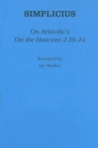 Cover of On Aristotle's "On the Heavens 2.10-14"