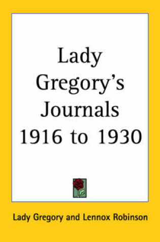 Cover of Lady Gregory's Journals 1916 to 1930