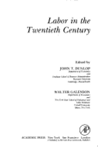 Cover of Labour in the Twentieth Century