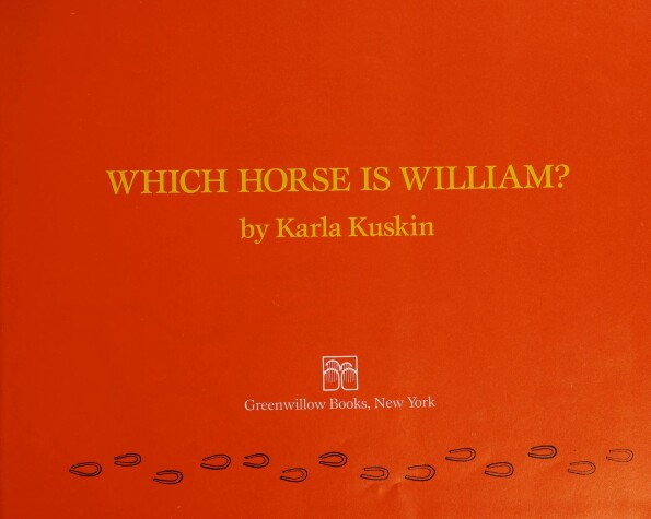 Book cover for Which Horse is William?