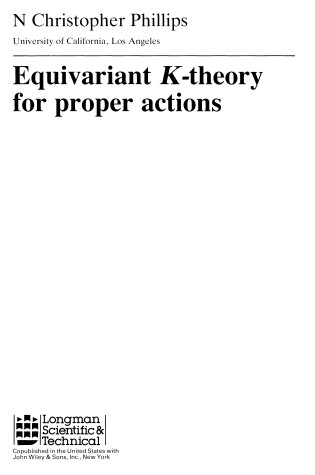 Cover of Equivariant K-Theory for Proper Actions