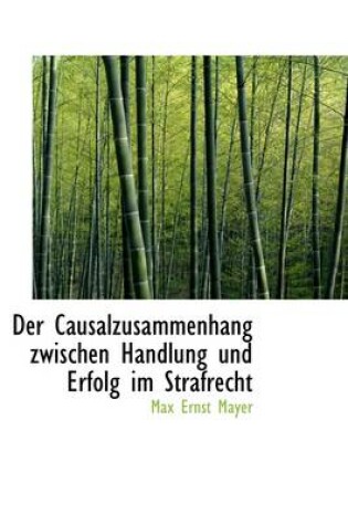 Cover of Der Causalzusammenhang Zwischen Handlung Und Erfolg Im Strafrecht