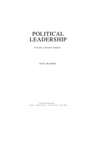 Cover of Political Leadership