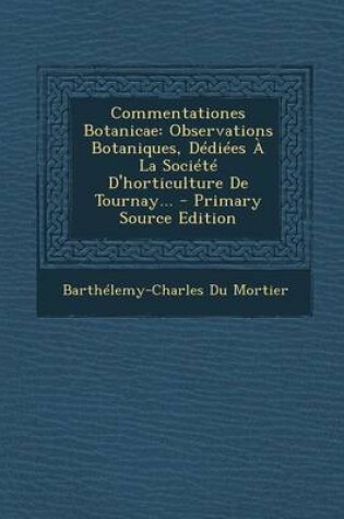 Cover of Commentationes Botanicae