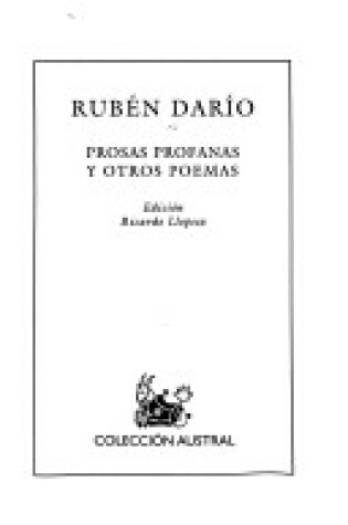 Cover of Prosas Profanas y Otros Poemas