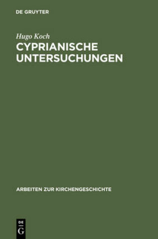 Cover of Cyprianische Untersuchungen