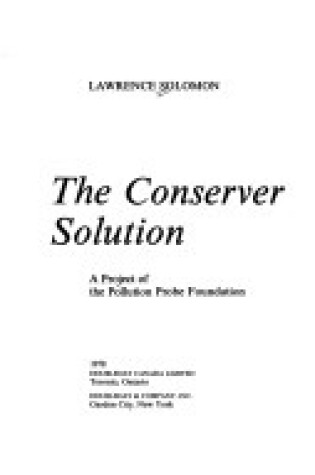 Cover of Conserver Solution