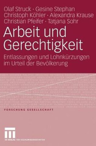 Cover of Arbeit und Gerechtigkeit