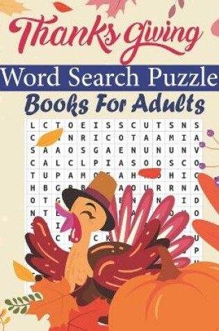 Cover of Thanksgiving Word Search Puzzle Books For Adults