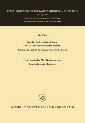 Book cover for UEber Unsterile Grosskulturen Von Scenedesmus Obliquus