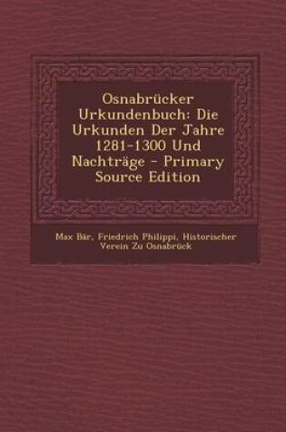 Cover of Osnabrucker Urkundenbuch