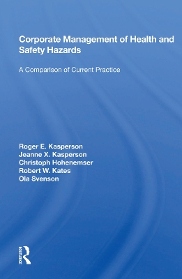 Book cover for Corporate Management of Health and Safety Hazards