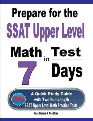 Book cover for Prepare for the SSAT Upper Level Math Test in 7 Days