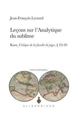 Cover of Lecons Sur l'Analytique Du Sublime