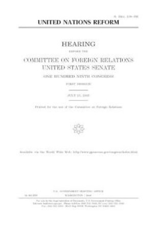 Cover of United Nations reform