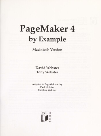 Book cover for Pagemaker 4 by Example