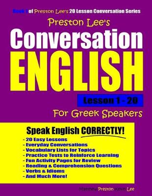 Book cover for Preston Lee's Conversation English For Greek Speakers Lesson 1 - 20