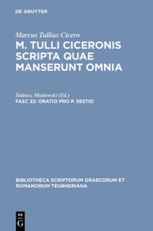 Cover of Oratio Pro P. Sestio