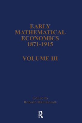 Cover of Early Mathematical Econ V3