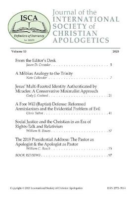 Book cover for Journal of the INTERNATIONAL SOCIETY of CHRISTIAN APOLOGETICS