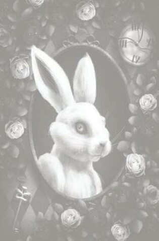 Cover of Alice in Wonderland Pastel Modern Journal - Outwards White Rabbit (Grey)