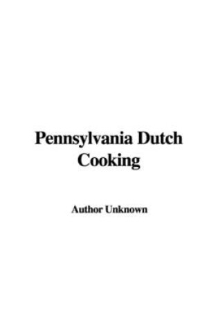 Cover of Pennsylvania Dutch Cooking