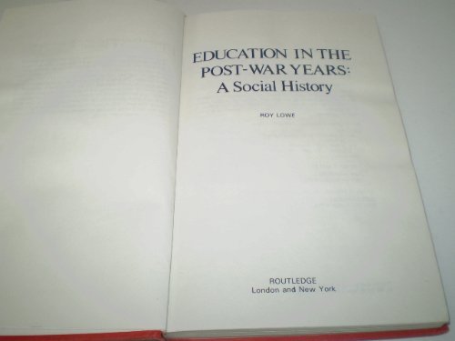 Cover of Education in the Post-war Years