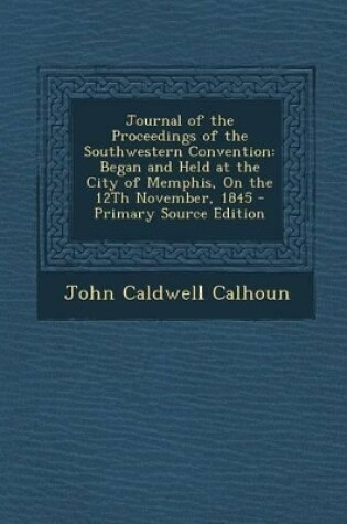 Cover of Journal of the Proceedings of the Southwestern Convention