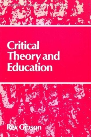 Cover of Critical Theory and Education