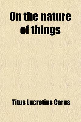 Book cover for On the Nature of Things