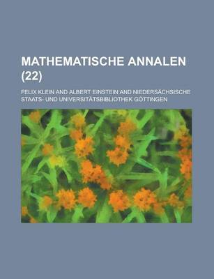 Book cover for Mathematische Annalen (22 )