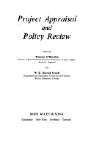 Cover of Project Appraisal and Policy Review