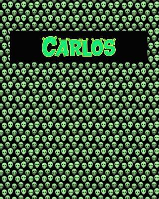 Book cover for 120 Page Handwriting Practice Book with Green Alien Cover Carlos