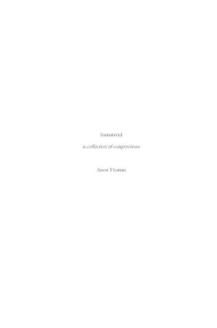 Cover of Immaterial -- A Collection of Compositions