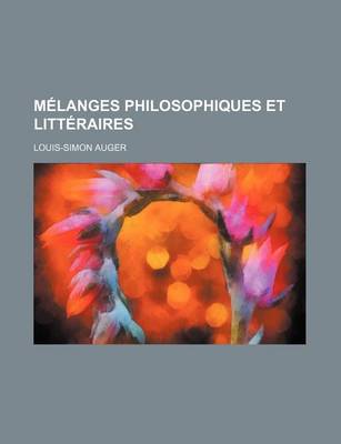 Book cover for Melanges Philosophiques Et Litteraires (1)