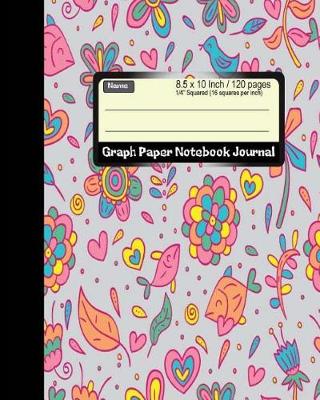 Book cover for Graph Paper Notebook Journal 8.5 x 10 Inch 120 pages, Flower Kid Pattern