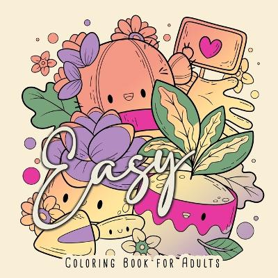 Book cover for Easy Coloring Book for Adults