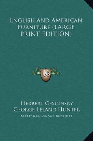 Cover of English and American Furniture