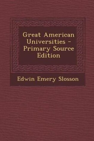 Cover of Great American Universities