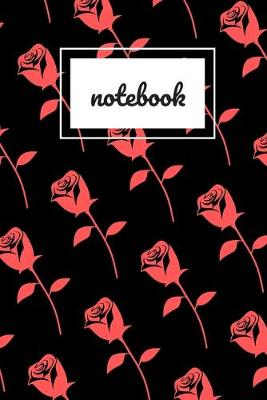 Book cover for Red rose print notebook