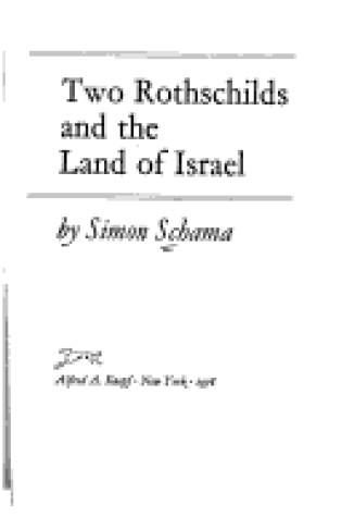 Cover of Two Rothschilds and the Land of Israel