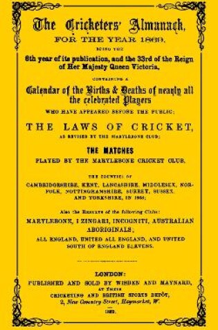 Cover of Wisden Cricketers' Almanack 1869