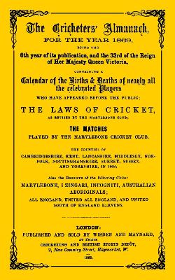 Book cover for Wisden Cricketers' Almanack 1869