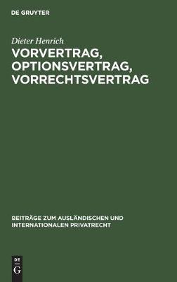 Book cover for Vorvertrag, Optionsvertrag, Vorrechtsvertrag