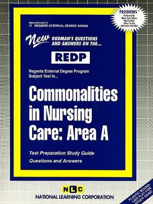 Book cover for COMMONALITIES IN NURSING CARE: AREA A