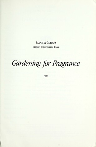 Cover of Gardening for Fragrance