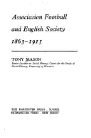 Cover of Association Football in English Society